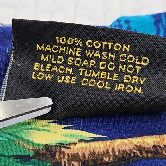 Royal Creations Hawaiian Shirt Men's XL Royal Blue Parrots Made in Hawaii EUC LN - Picture 7 of 13